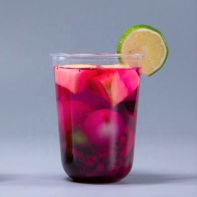Bubble Tea PET Joghurt Milktea Becher U-förmige Plastikbecher für die Werbung von Cafés