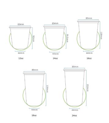 16 OZ Custom Logo gedruckt U-förmige PET/RPET Getränke Tasse für kompostierbare Eiscreme