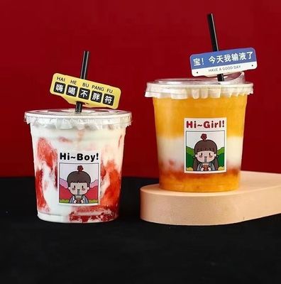 12 oz klare PET-RPET Einweg-Kunststoffbecher mit Deckel