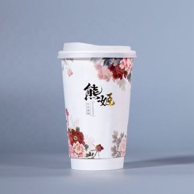 Personalisierte Einweg-Tekaway-Papier-Kaffee-Tassen mit Deckel 16 Oz