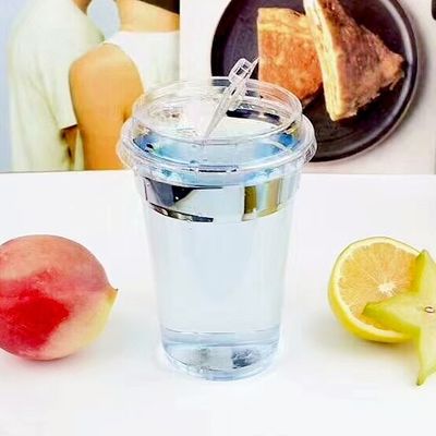 Kunststofffreie, biologisch abbaubare PLA-Tasse mit Deckel für Smoothie-Läden