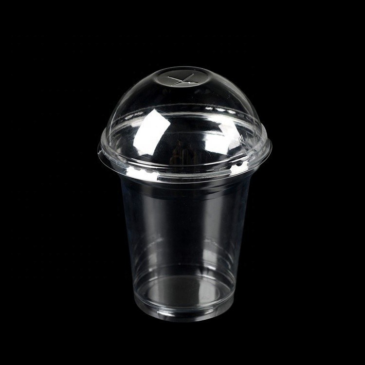 95 Kaliber Transparent PLA Einweg-Plastikbecher mit Kuppeldeckel 20oz 16oz 12oz 9oz
