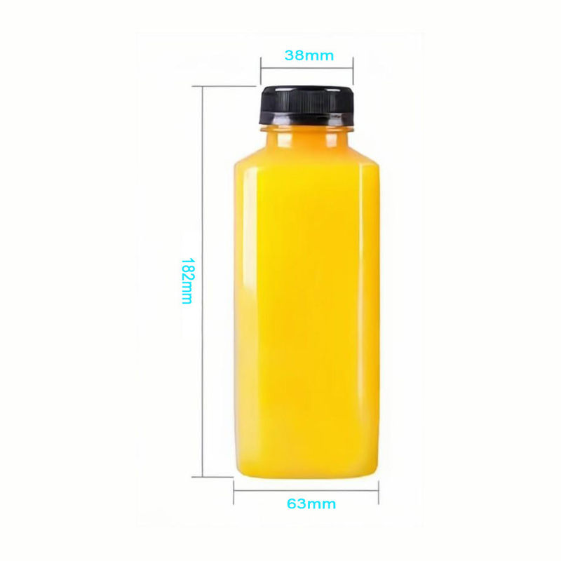 250 ml 350 ml 500 ml PP-Wärmebeständige Quadratflaschen für Getränke aus Kunststoff